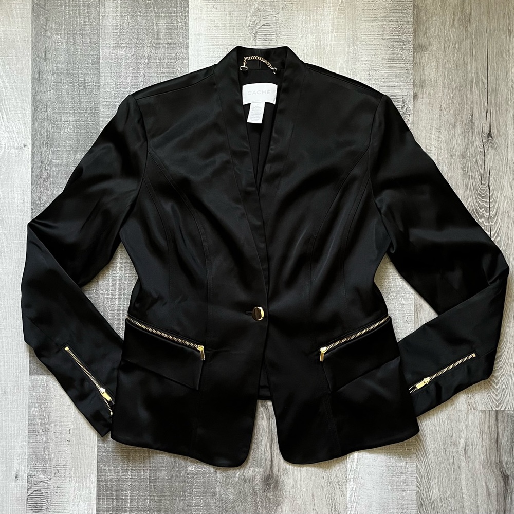 Cache Satin Blazer Size 4